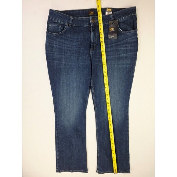 Lee Legendary Plus Size 20W Medium Womens 31" Inseam Bootcot Blue Logo Jeans NWT - Picture 13 of 13
